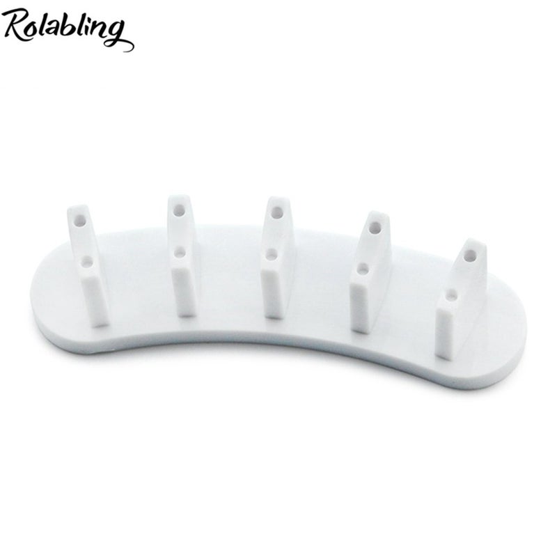 Rolabling 3pcs False Nail Art Tips Practice Display Stand Tool with 10 pcs False Nail Tips for Gel Nail Polish DIY Nail Training Tools (White) - Image 2